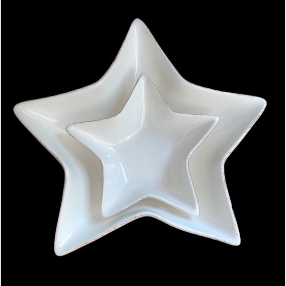 Pottery Barn Other - POTTERY BARN Set of 2 Rustic Star 🌟 Shaped Serving Dishes
